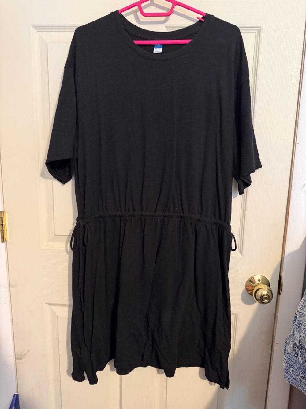 Old Navy Black Midi Drawstring Dress
